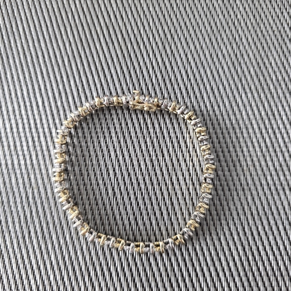 Vintage 14K Yellow And White Gold 1.5 carat Diamond Tennis Bracelet - Picture 5 of 12